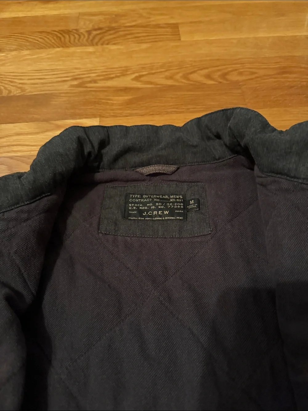 J. Crew Sussex Quilted Jacket Coat Primaloft size medium dark gray